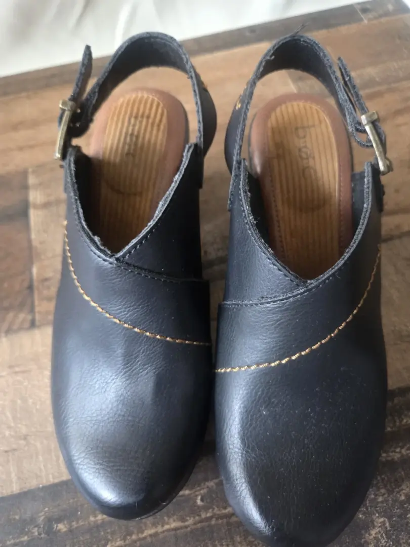 BOC 黑色扣跟 Clog 女式鞋 6 码-