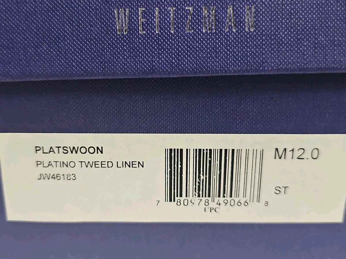 Stuart Weitzman Platswoon 系列 Platino 粗花呢亚麻 12M 码-