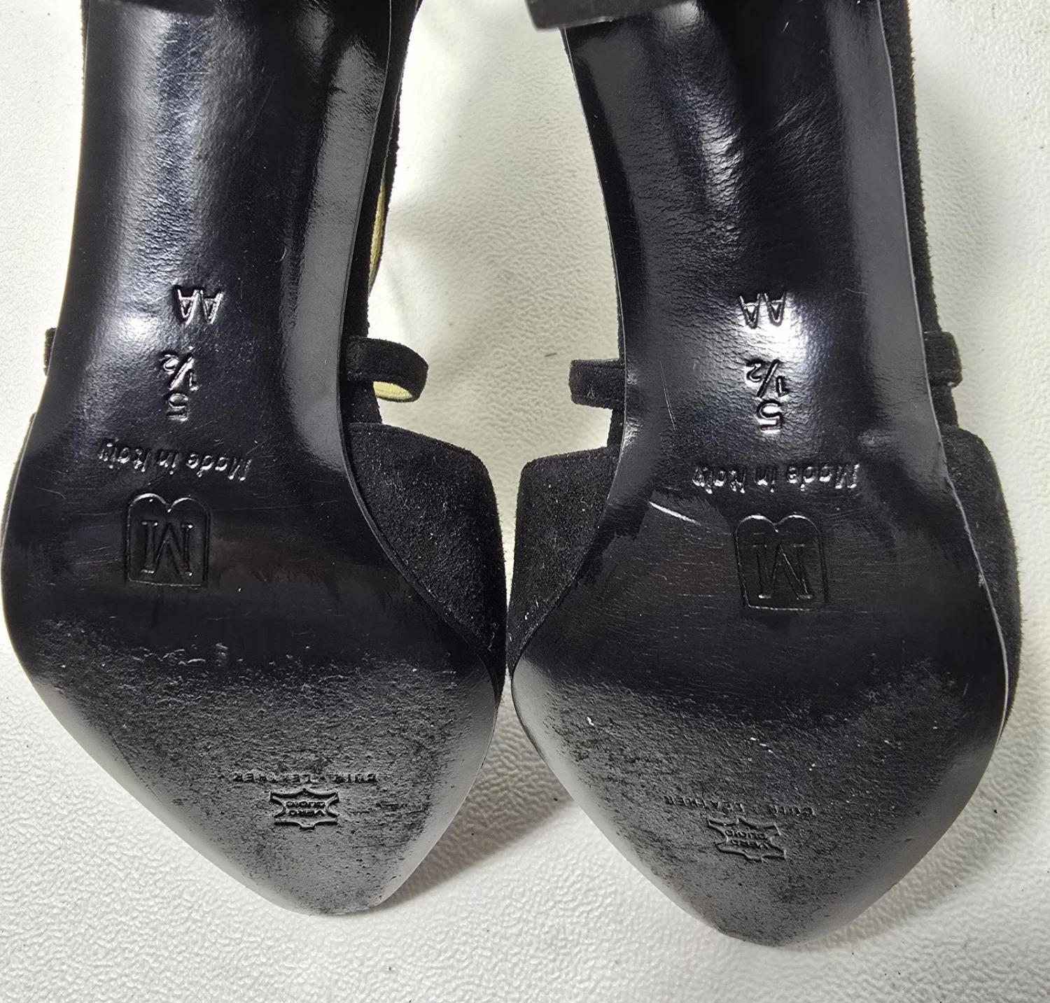 复古 BRUNO MAGLI 女式黑色麂皮绒鞋/鞋交叉带 5-1/2 AA-EUC-