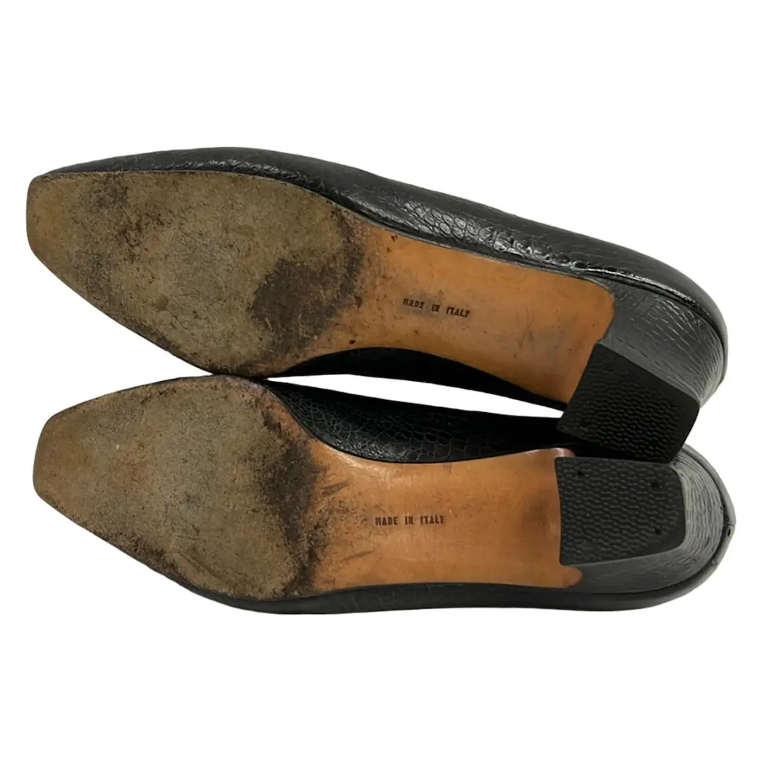 Salvatore Ferragamo女式黑色皮革高跟鞋-