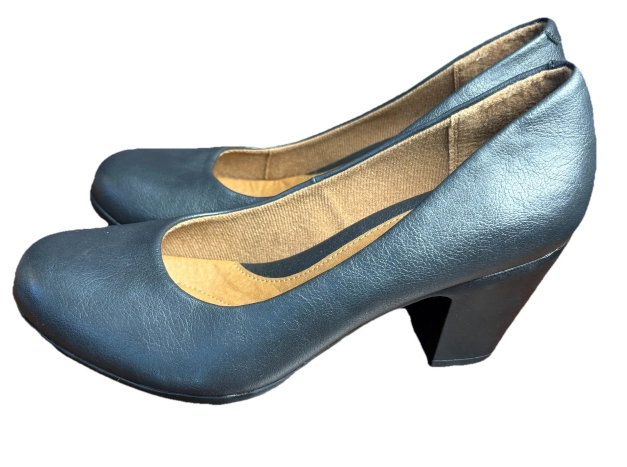 Euro Soft by Sofft Naia 黑色高跟鞋 9.5 M 鞋跟舒适办公鞋 CBW023-