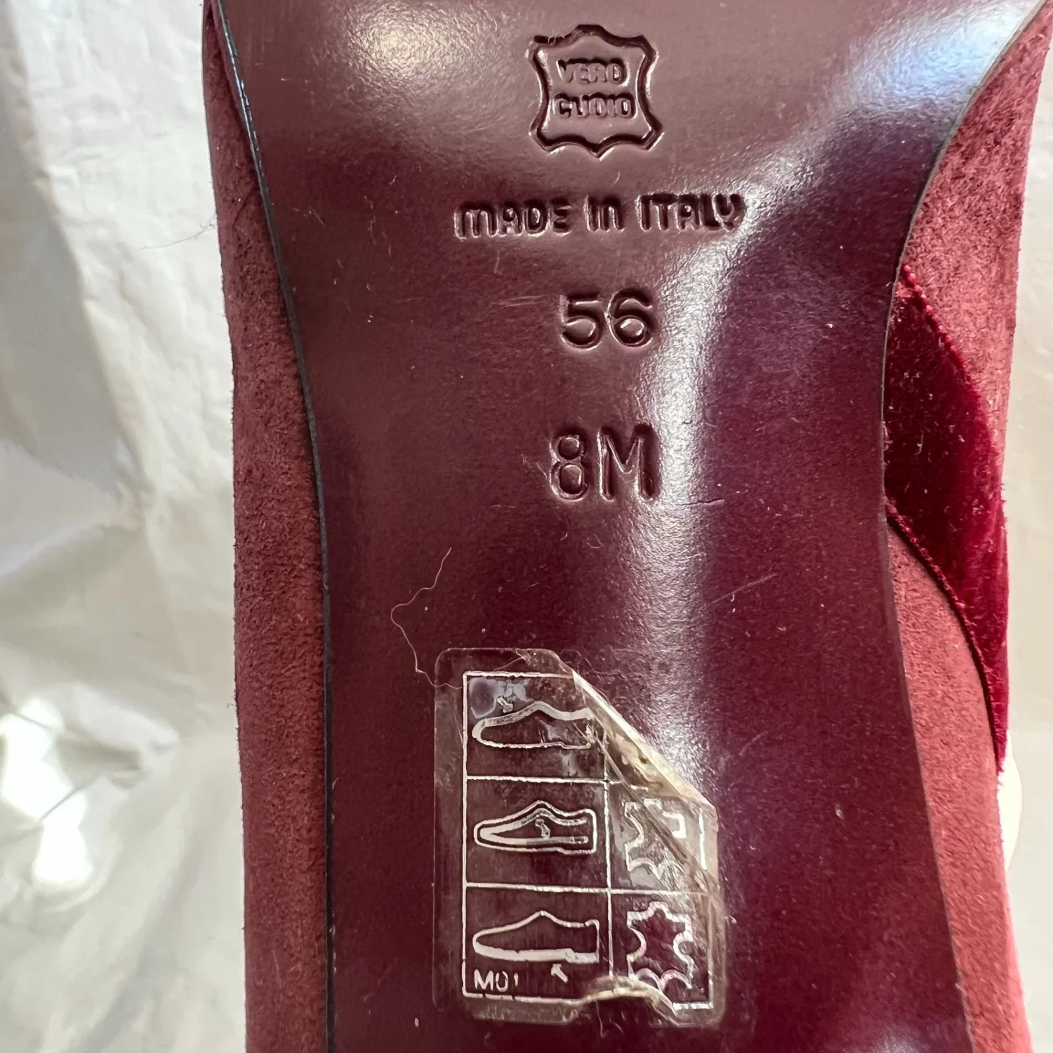 y2k Via Spiga 泵栗色绒面革天鹅绒条纹 8 码懒人高跟鞋 2000s-