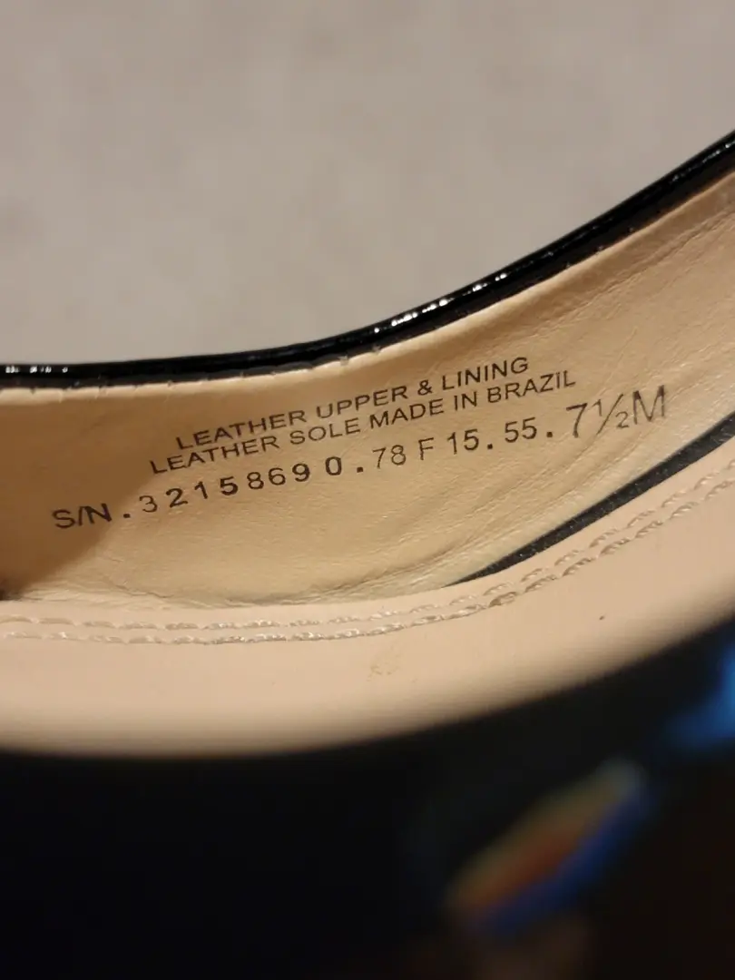 Tory Burch Astoria 黑色漆皮楔形高跟鞋 7.5 码-