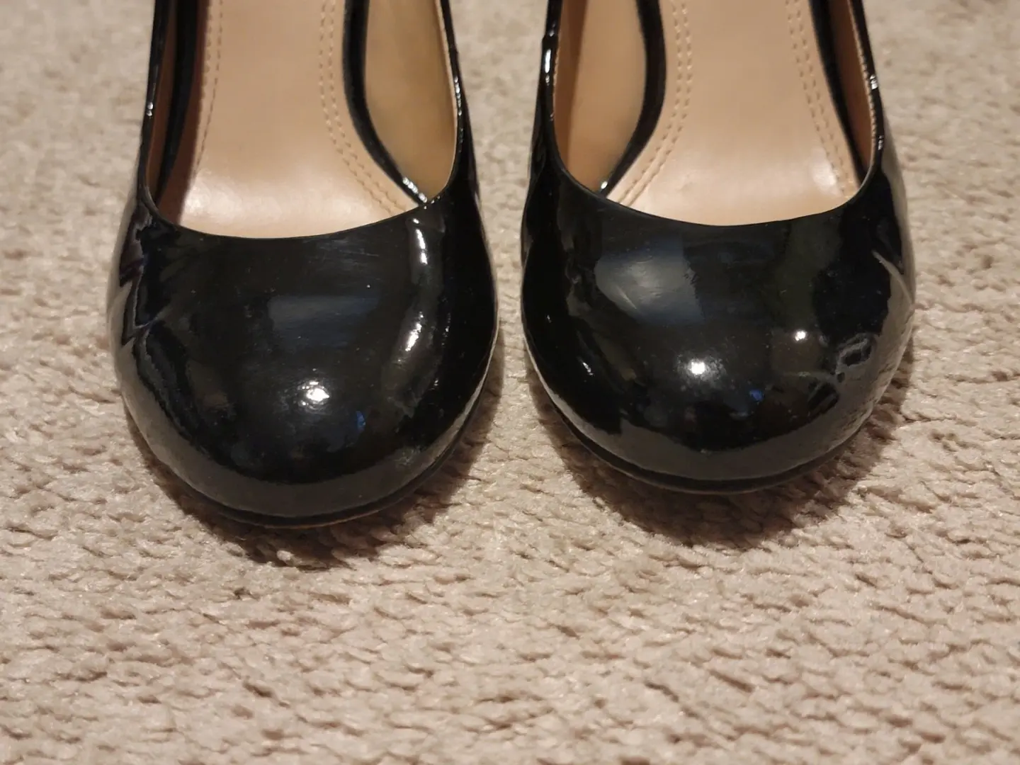 Tory Burch Astoria 黑色漆皮楔形高跟鞋 7.5 码-