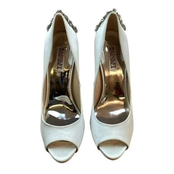 Bagley Mischa Kiara 露趾泵象牙缎水钻 8.5-