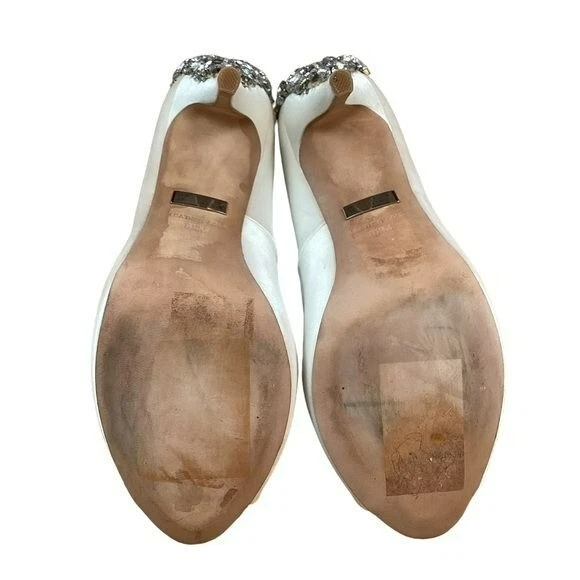 Bagley Mischa Kiara 露趾泵象牙缎水钻 8.5-
