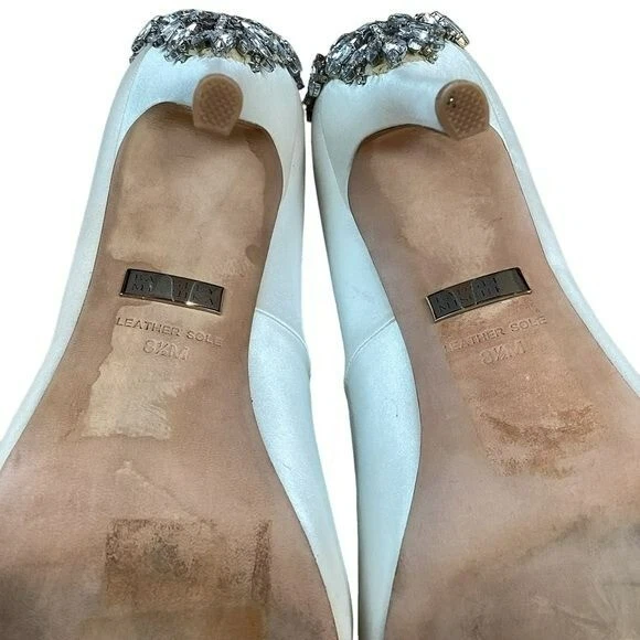 Bagley Mischa Kiara 露趾泵象牙缎水钻 8.5-