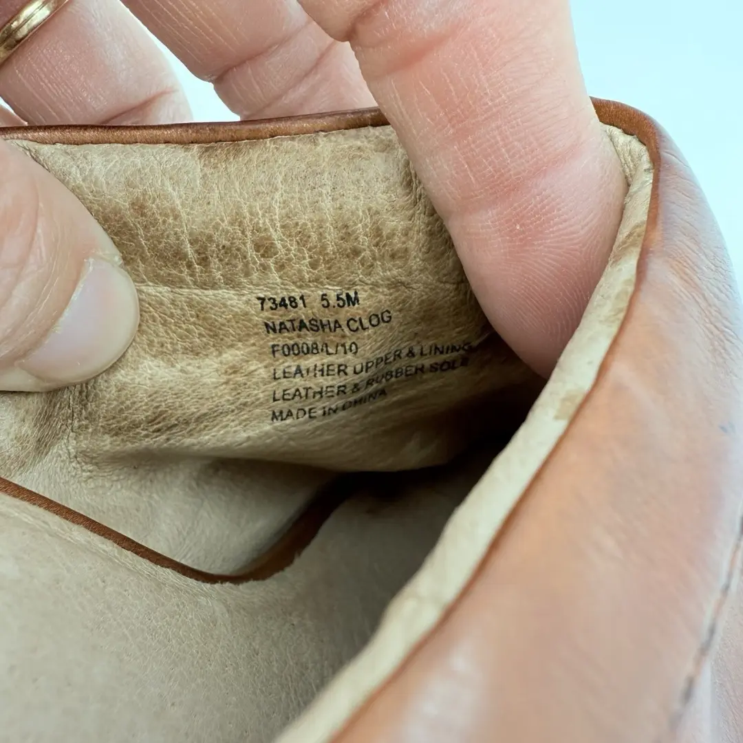 FRYE Natasha Platform Clog 皮革棕褐色骡子女式 5.5 波西米亚干邑嬉皮农民-