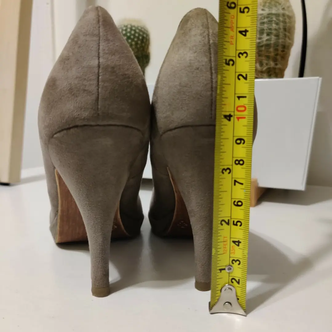 TAMARIS Wortmann KG Taupe 真麂皮绒裸色平台泵 36 欧盟德国制造-