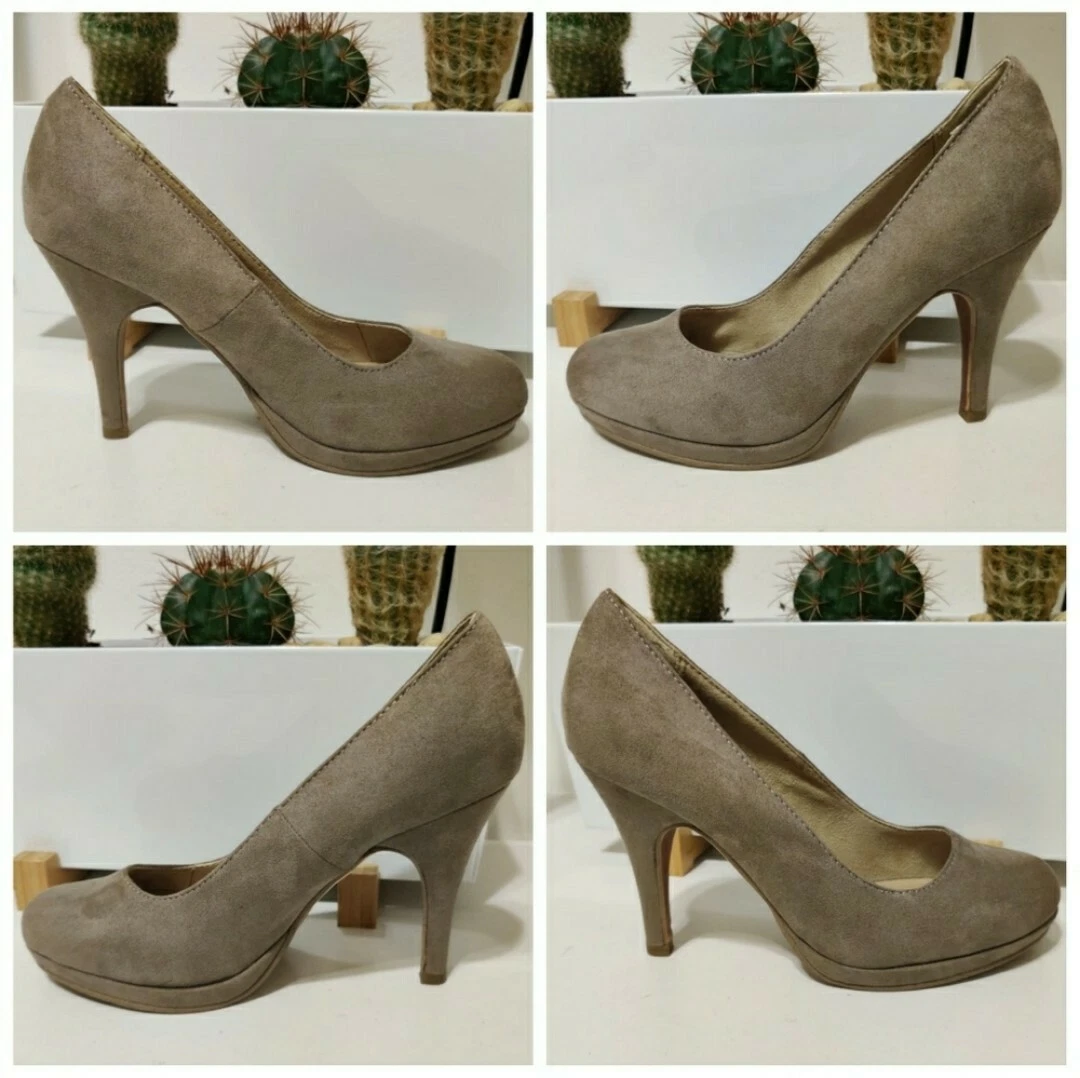 TAMARIS Wortmann KG Taupe 真麂皮绒裸色平台泵 36 欧盟德国制造-