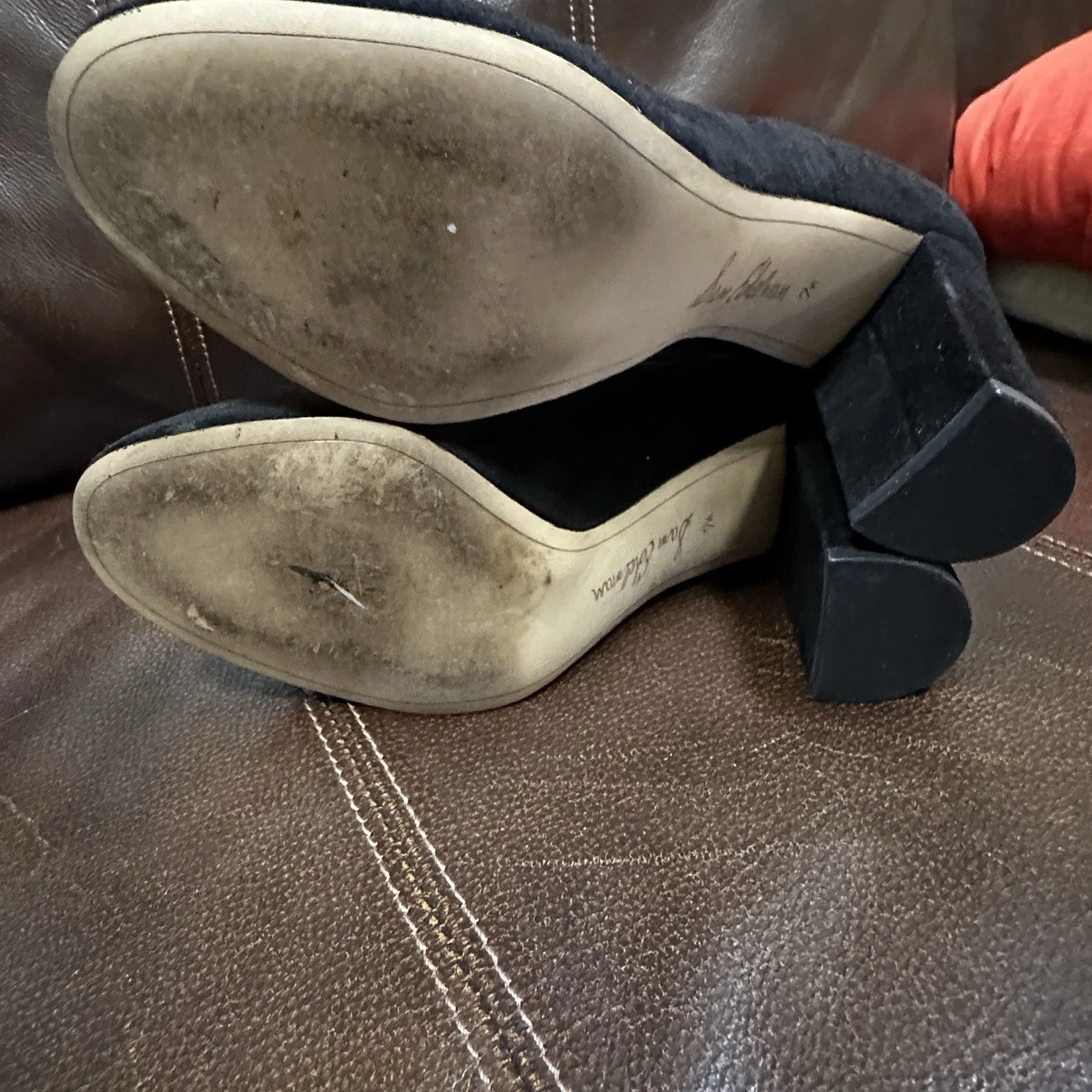 Sam Edelman Stilson 黑色绒面革高跟鞋 7.5 码经典职业胶囊-