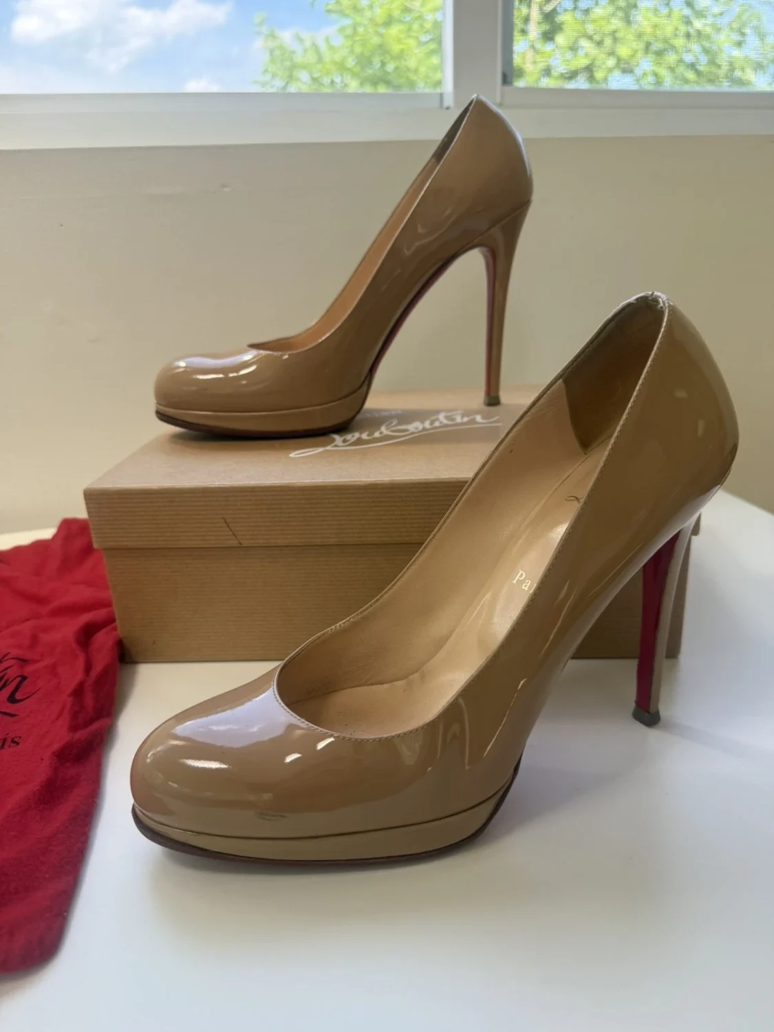 41 码 Christian LOUBOUTIN Simple Pump 70 专利小牛裸体 6248 👠-