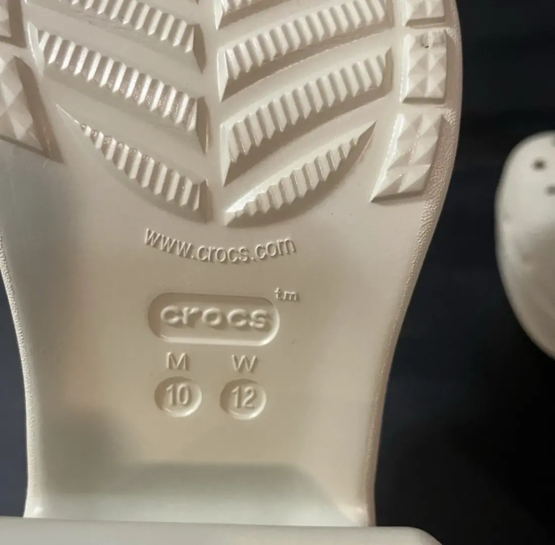 Crocs Siren 女式 12 码男式 10 码厚底高跟鞋木屐米色-