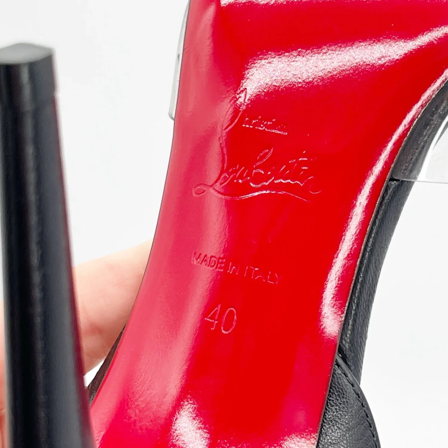 Christian Louboutin Astrinodo 黑色 PVC 水晶弦弓露背泵 EU 40-