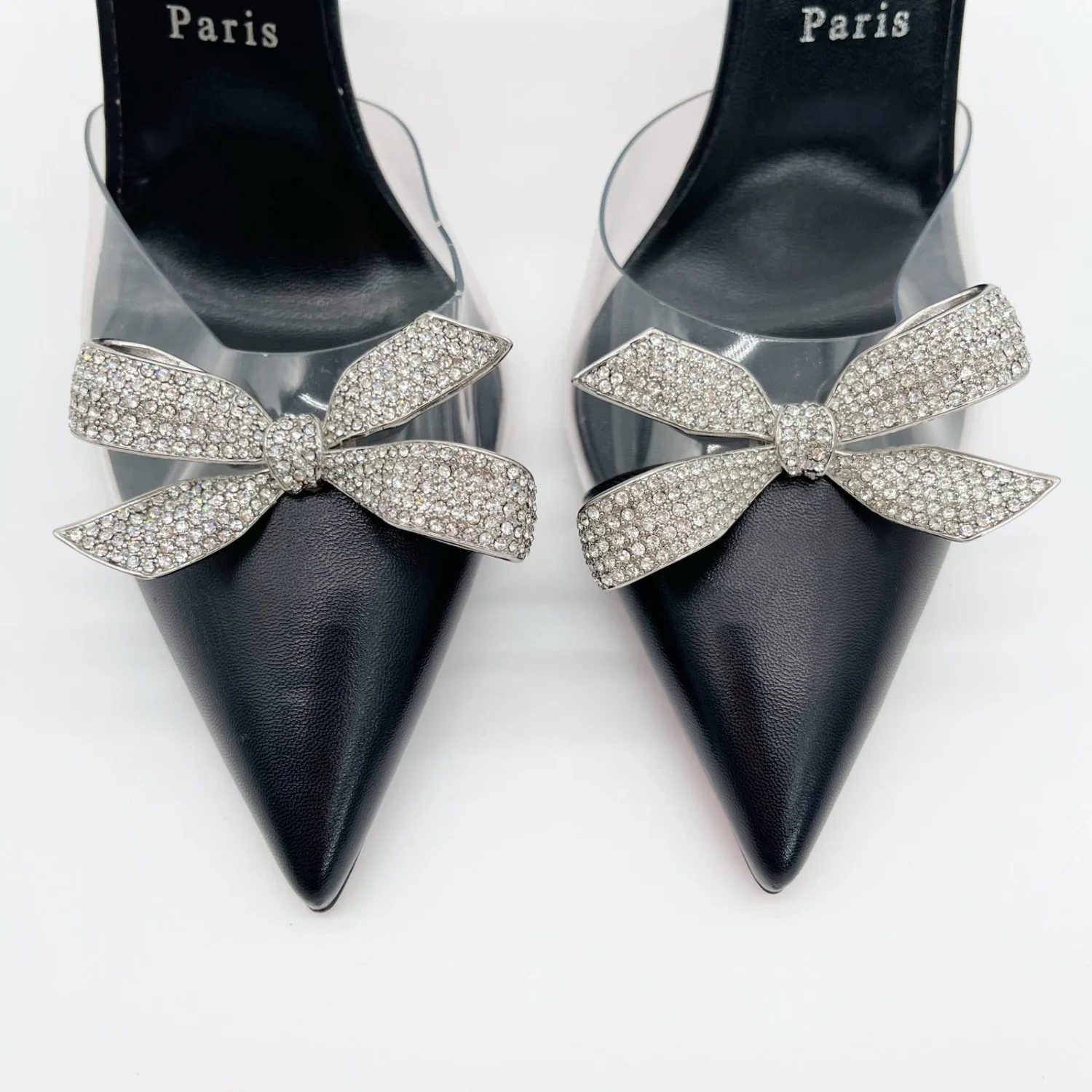 Christian Louboutin Astrinodo 黑色 PVC 水晶弦弓露背泵 EU 40-
