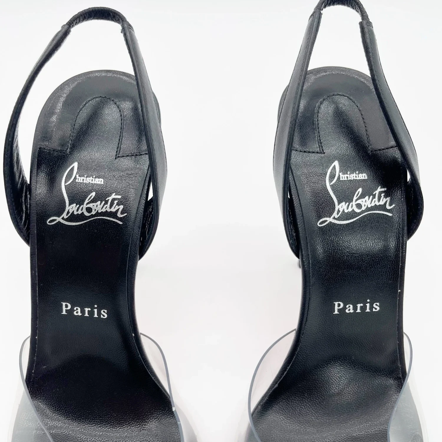 Christian Louboutin Astrinodo 黑色 PVC 水晶弦弓露背泵 EU 40-