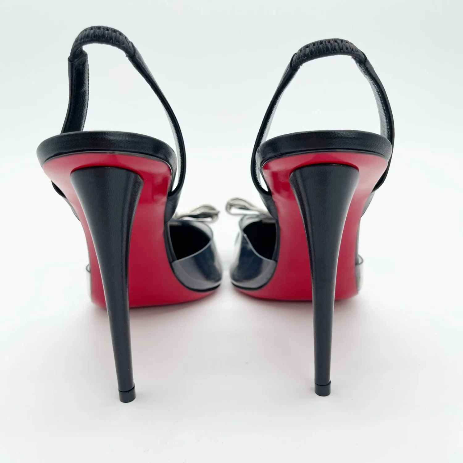 Christian Louboutin Astrinodo 黑色 PVC 水晶弦弓露背泵 EU 40-