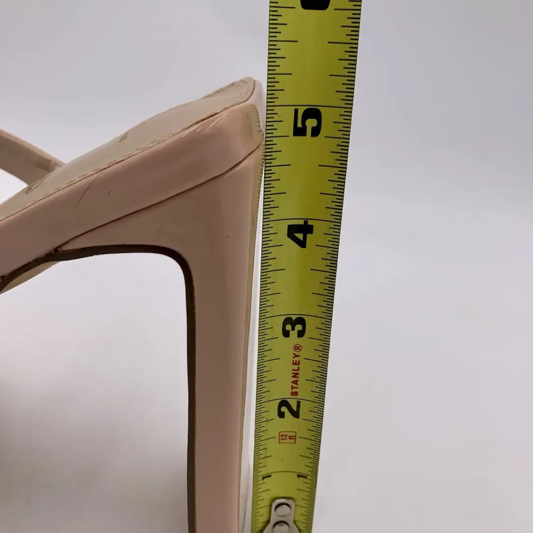 Lulus Nude 高跟鞋 凉鞋 粉色 米色 女式 10 漆漆 人造皮革-