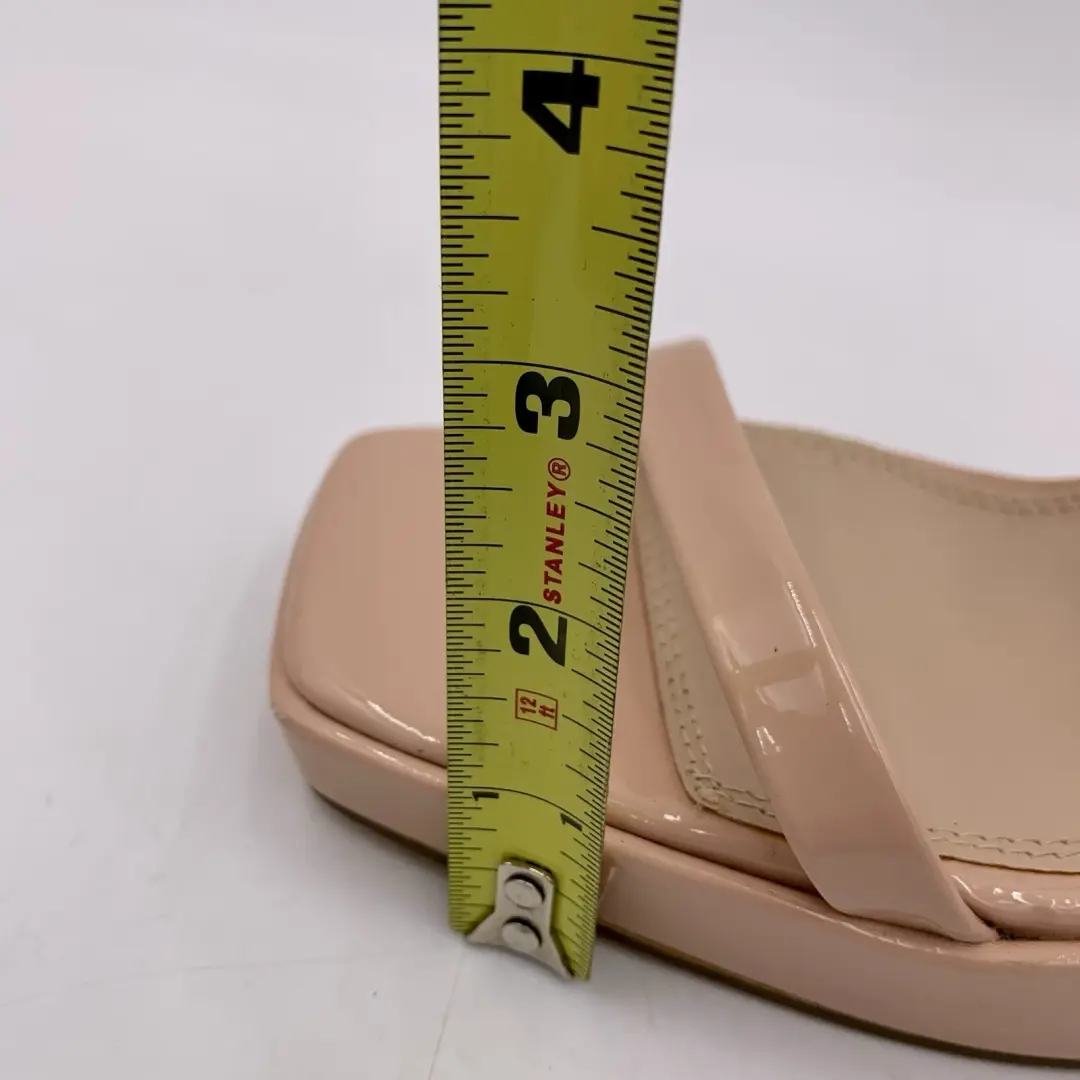 Lulus Nude 高跟鞋 凉鞋 粉色 米色 女式 10 漆漆 人造皮革-