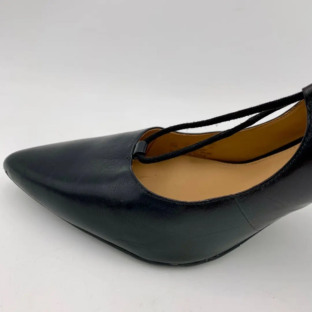 Franco Sarto 黑色皮革尖头高跟鞋 Arya 尺码 10M 性感-