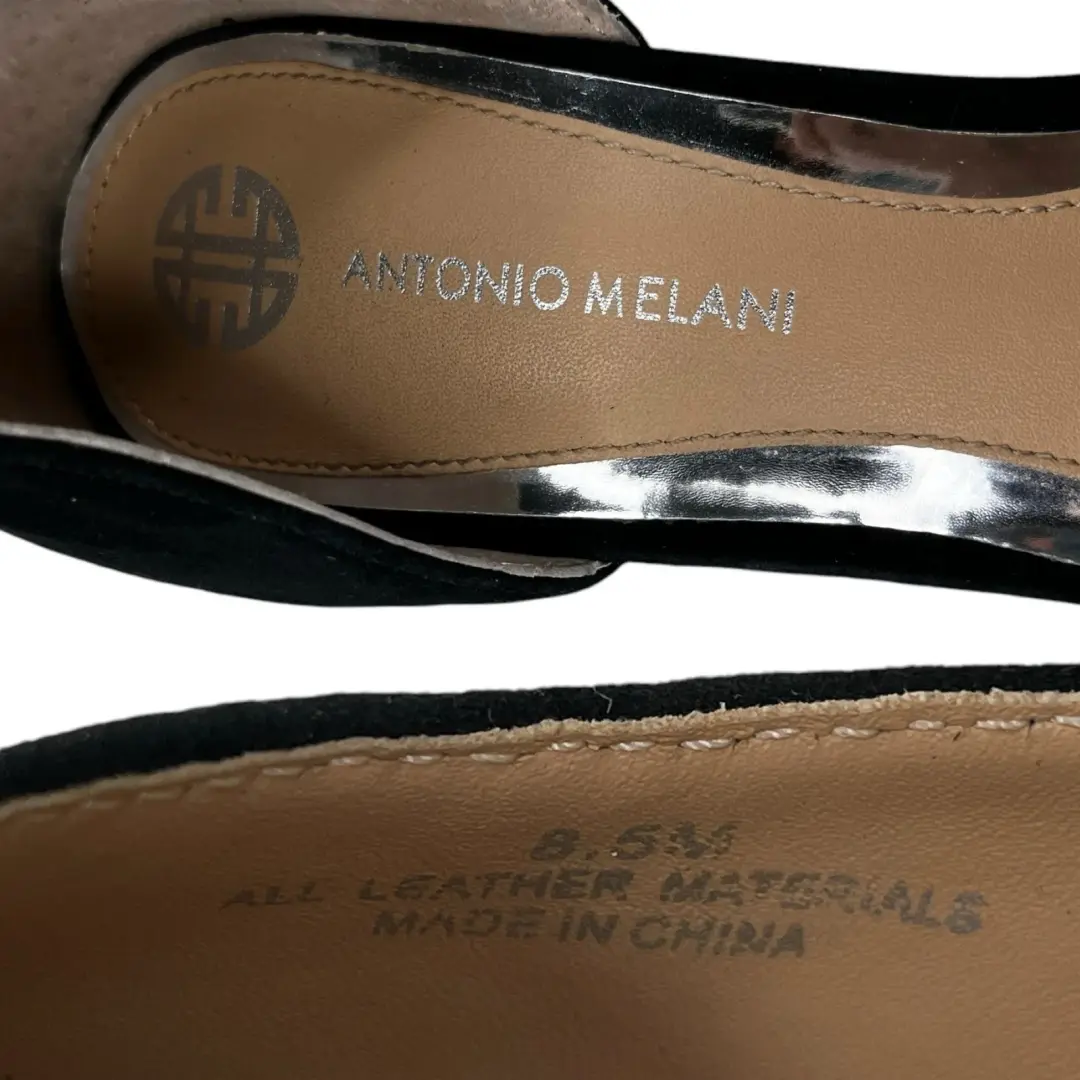 Antonio Melani D'Orsay 高跟鞋 8.5 黑色麂皮绒皮革鞋底 4 英寸高跟鞋-