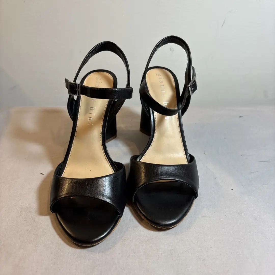 Gianni Bini 黑色三角跟踝带女式凉鞋 8M 码-