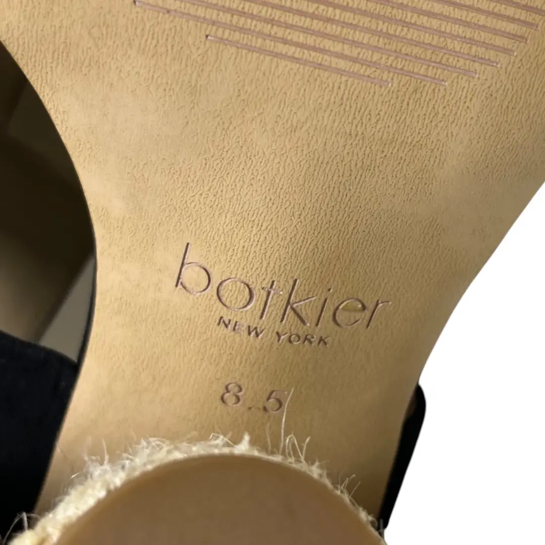 Botkier Alexia 8.5 码黑色麂皮绒皮革粗跟 T 型带凉鞋-