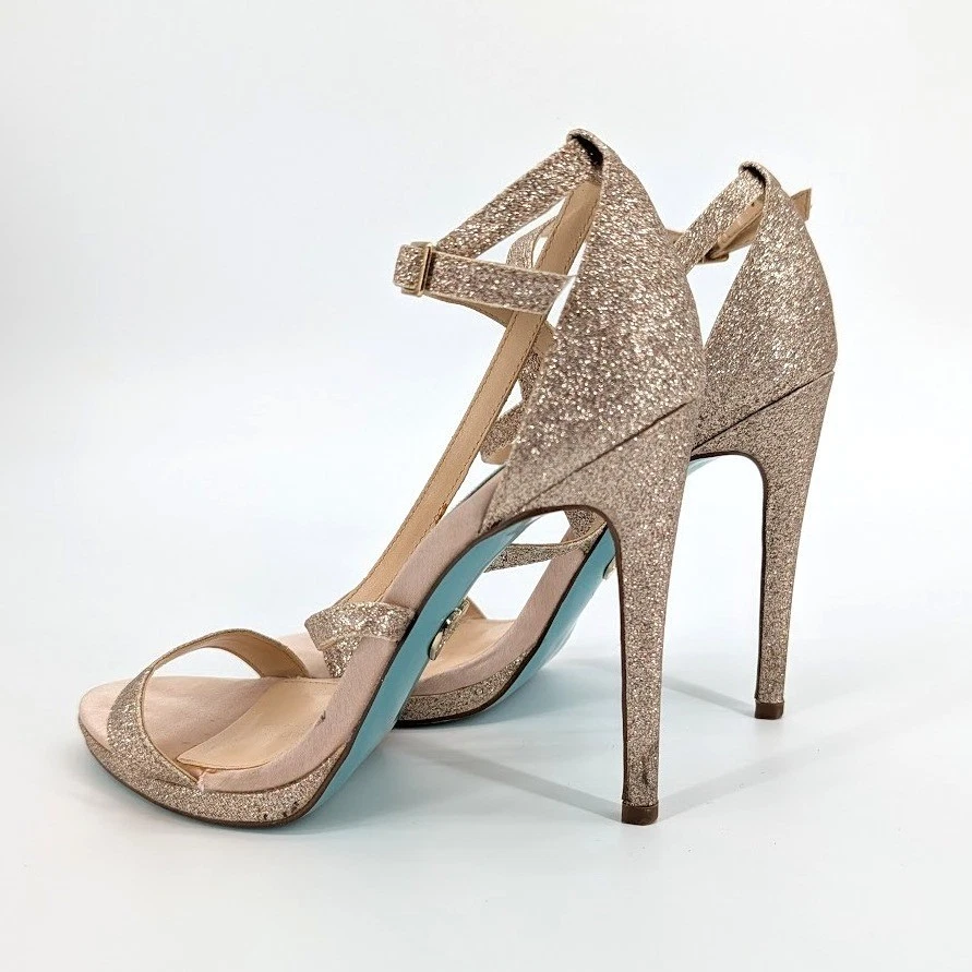 Blue by Betsey Johnson ANDI 香槟金色闪光厚底高跟鞋 6.5M 码-