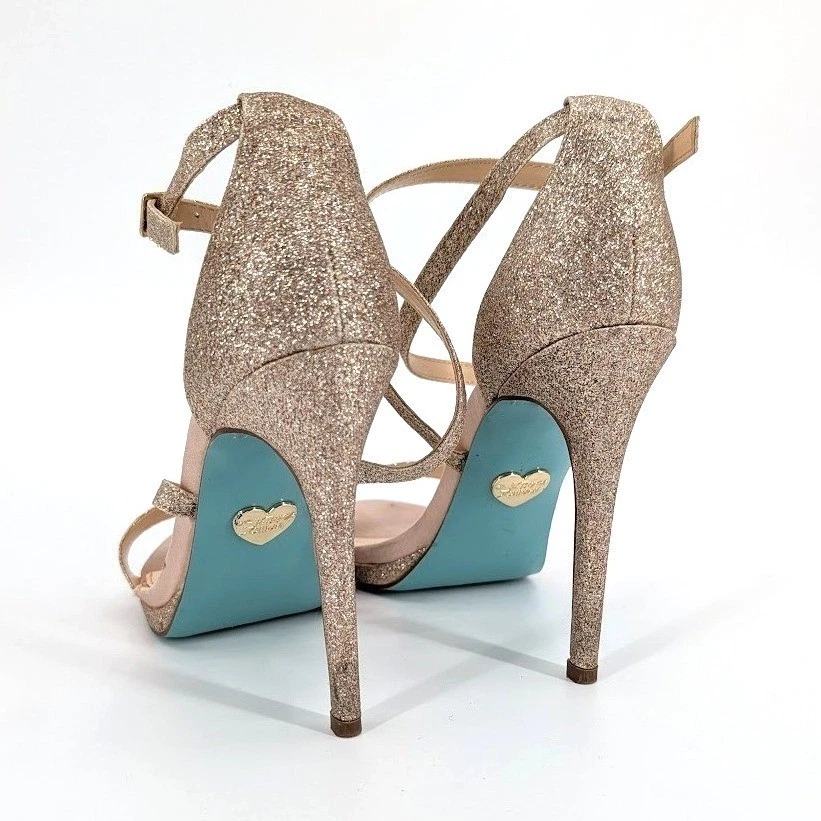 Blue by Betsey Johnson ANDI 香槟金色闪光厚底高跟鞋 6.5M 码-
