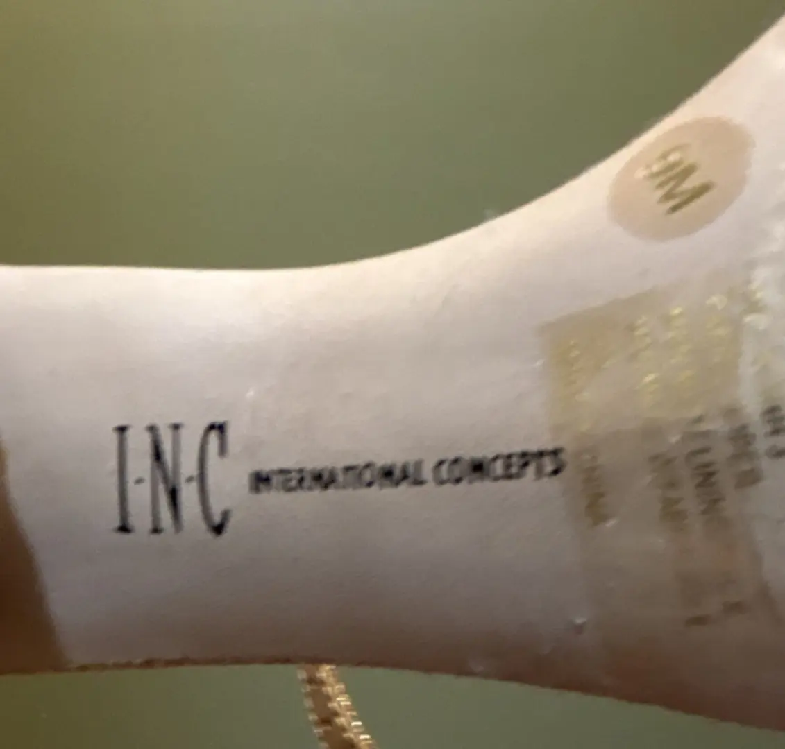 INC International Concepts 金色闪光花卉刺绣踝带 US 9-