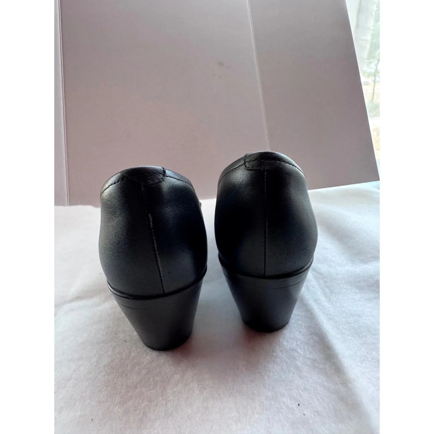 Clarks Collection 黑色皮革终极舒适高跟鞋 10 米 261748824075-