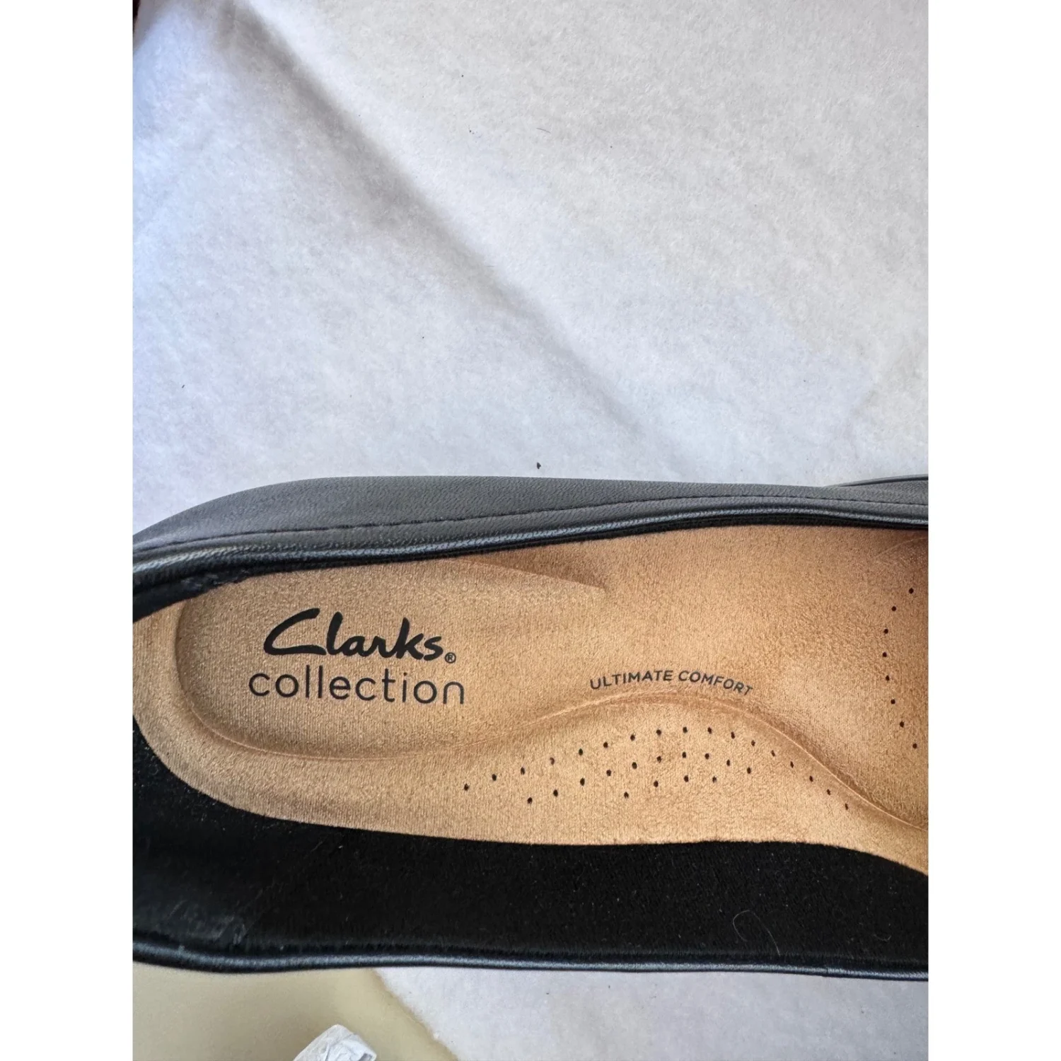 Clarks Collection 黑色皮革终极舒适高跟鞋 10 米 261748824075-