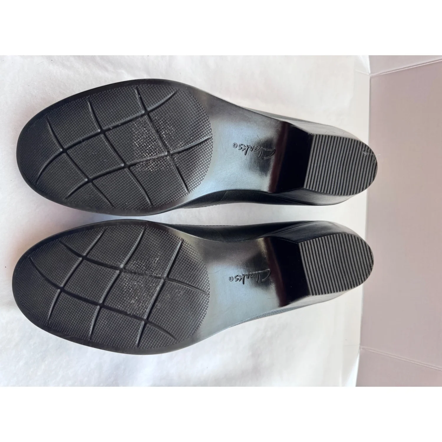 Clarks Collection 黑色皮革终极舒适高跟鞋 10 米 261748824075-