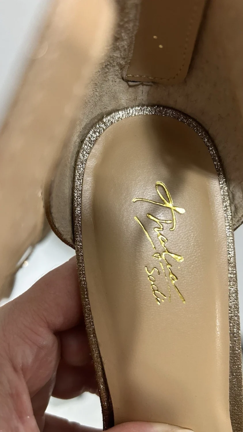 Thalia Sodi 水钻尖头高跟鞋金色香槟 9.5 米-