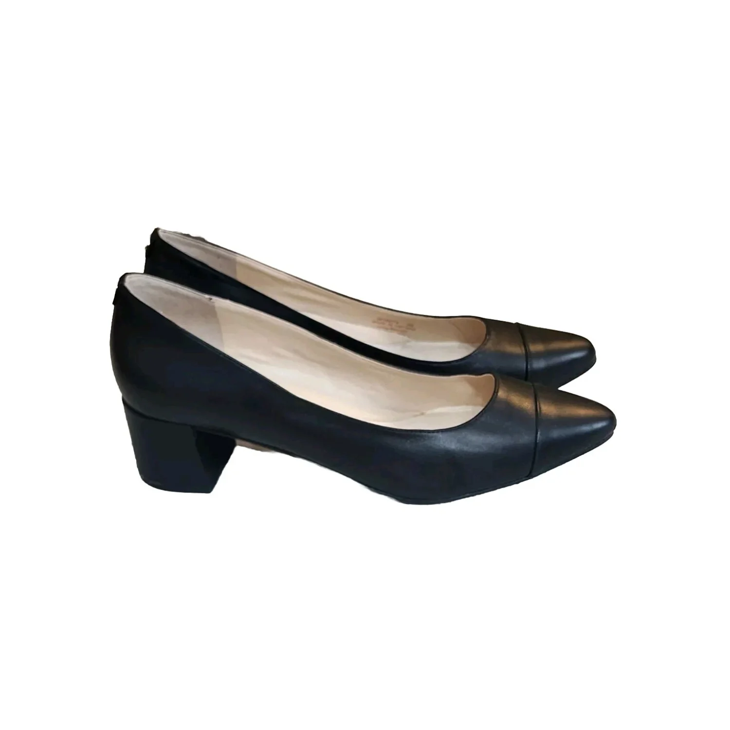 Cole Haan The Go-To 黑色防水皮革高跟鞋尖头 9 码-