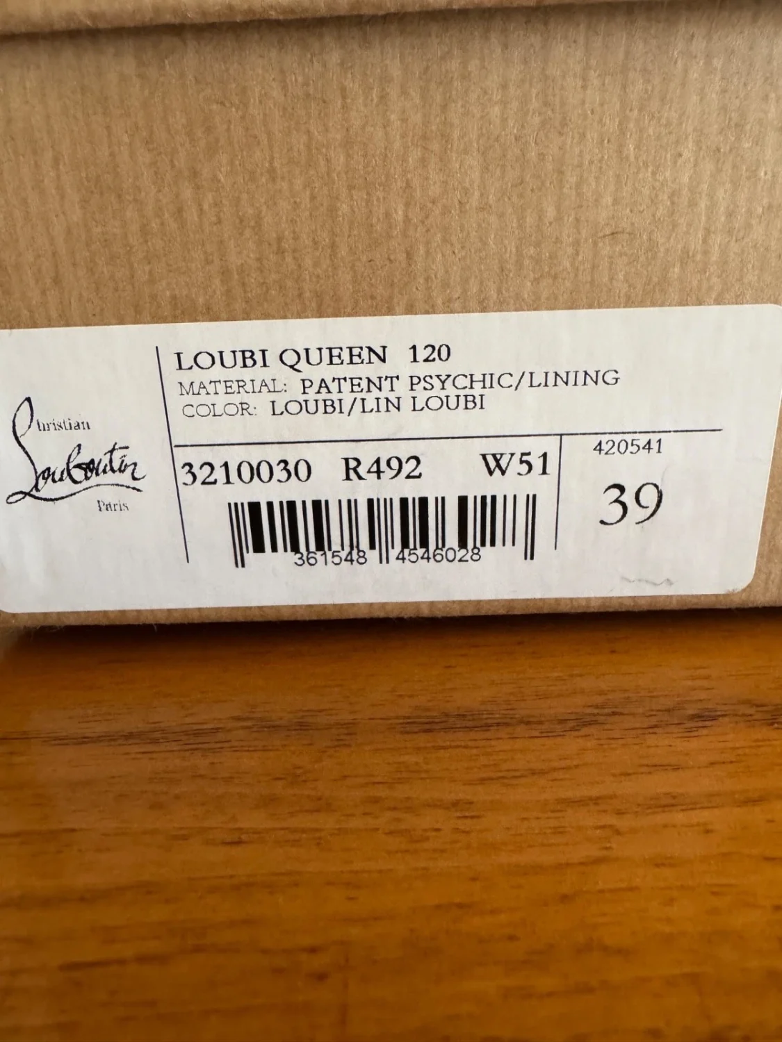 Louboutin Loubi Queen 120 金属红色/路易红色 39 码,专利通灵衬里-