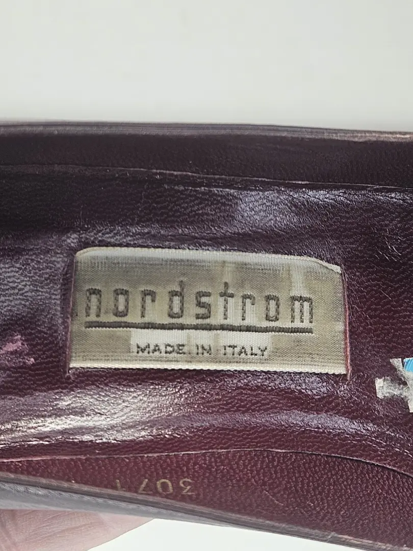 Nordstrom 勃艮第高跟鞋-皮革鞋底 7 S 码-