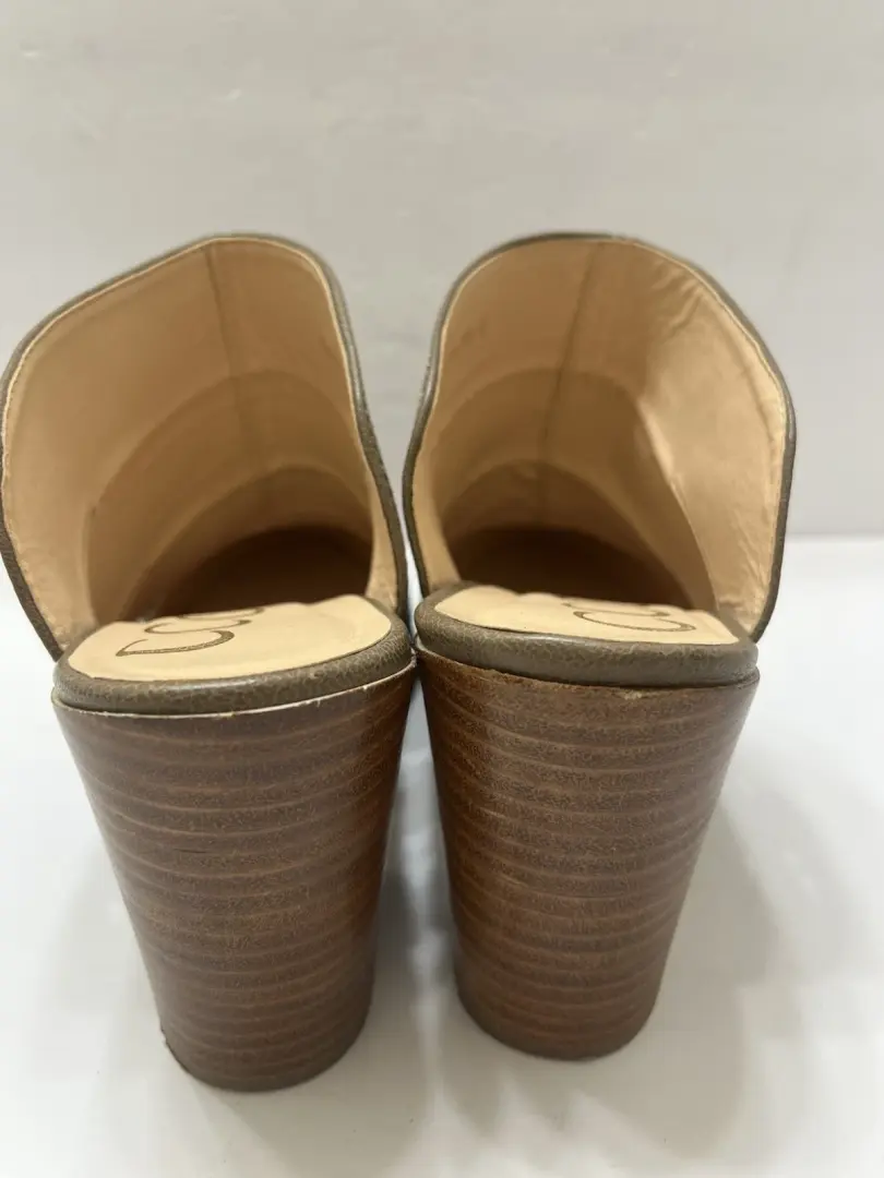 Ccocci Faith Mules 粗木粗跟棕褐色女式 9 个镂空-