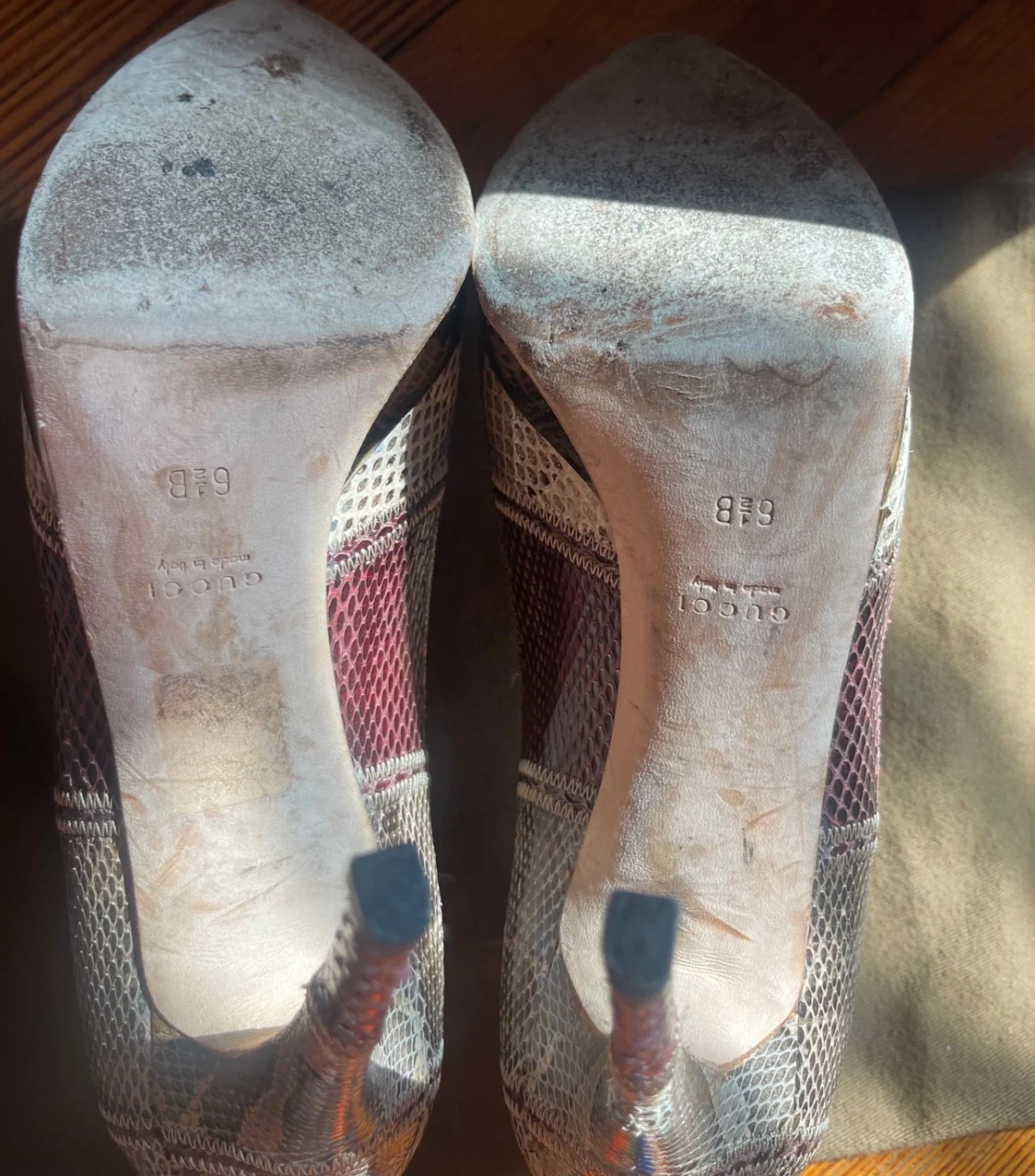 Authentic复古古驰高跟鞋带防尘袋-