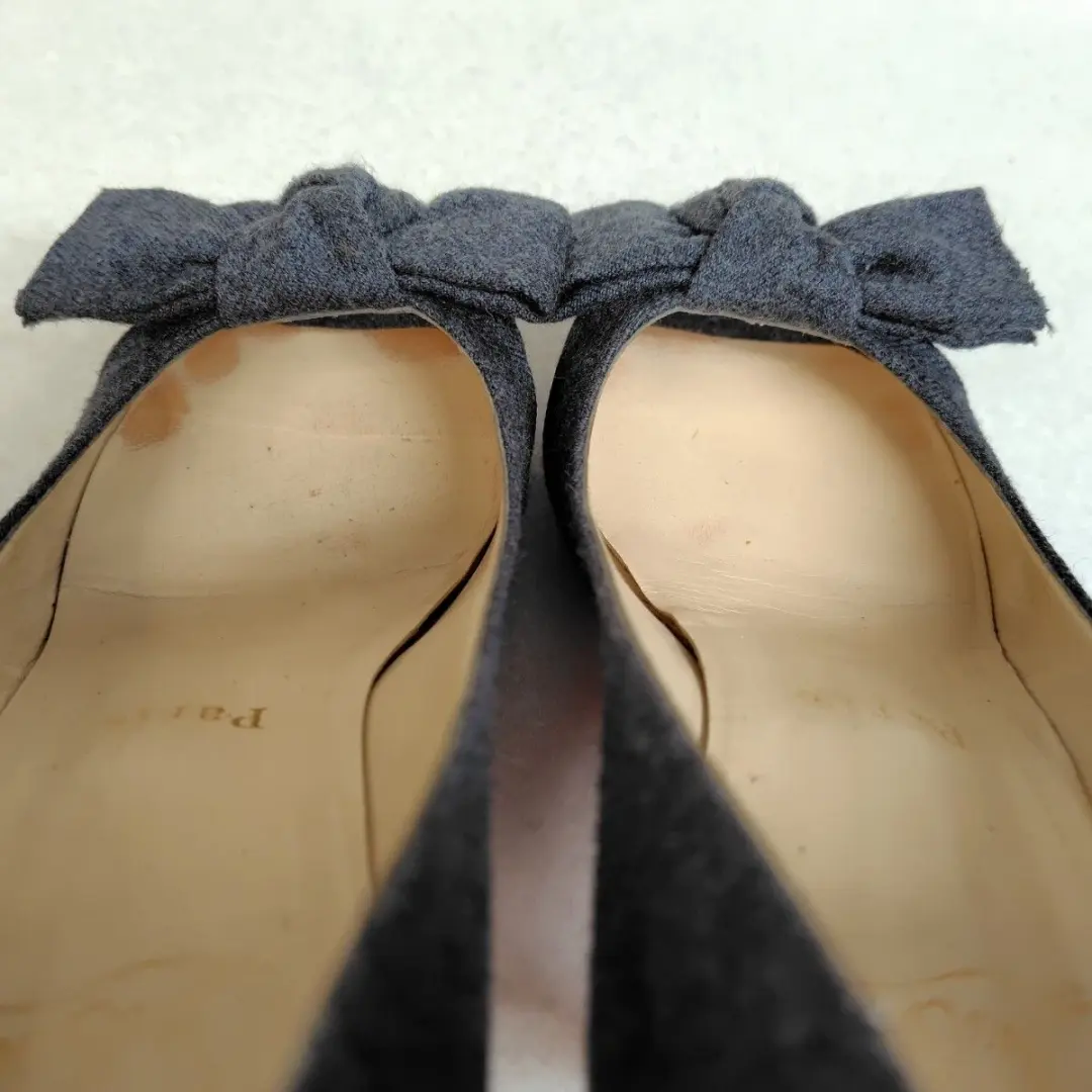 Louboutin 泵 22 厘米羊毛炭带露趾 35-