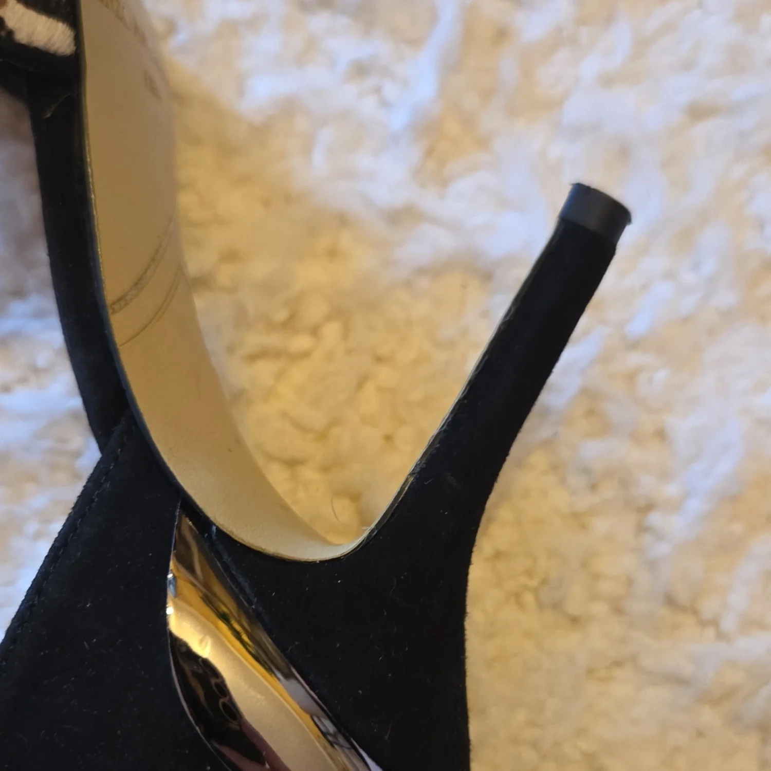 Enzo Angiolini 女式黑色棕色人造麂皮绒动物印花踝带高跟鞋 8.5-