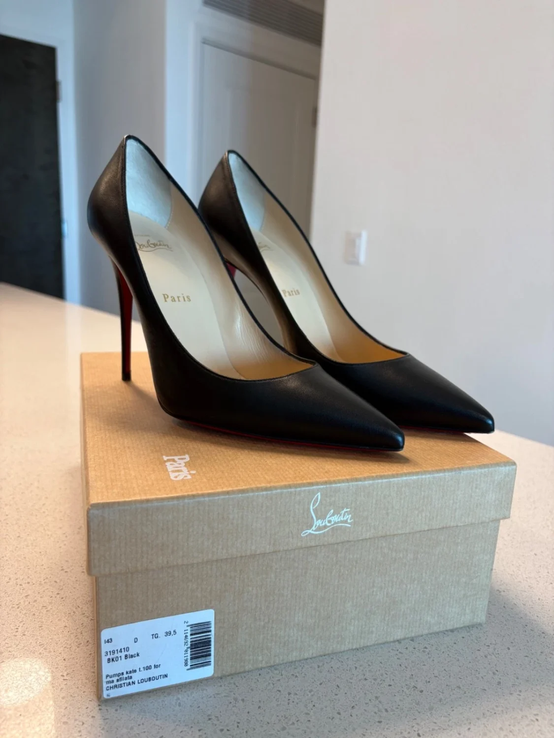 39.5 (9.5) 码 Christian Louboutin Pigalle 100 毫米 Nappa 皮革高跟鞋-