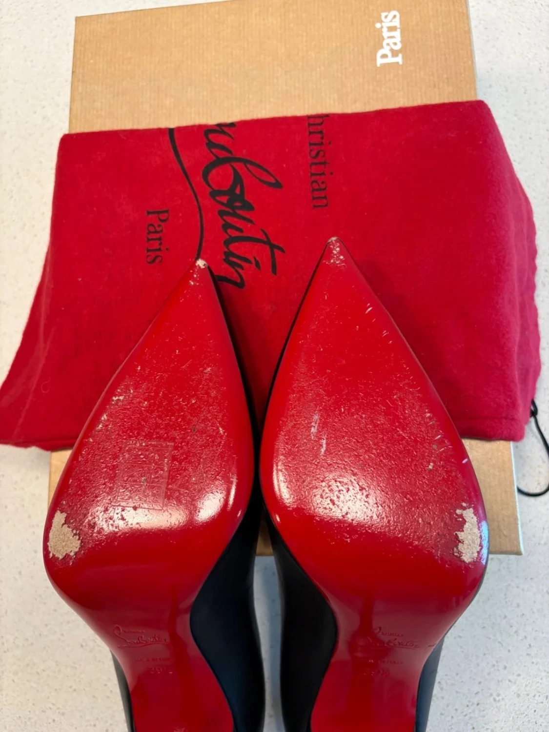 39.5 (9.5) 码 Christian Louboutin Pigalle 100 毫米 Nappa 皮革高跟鞋-