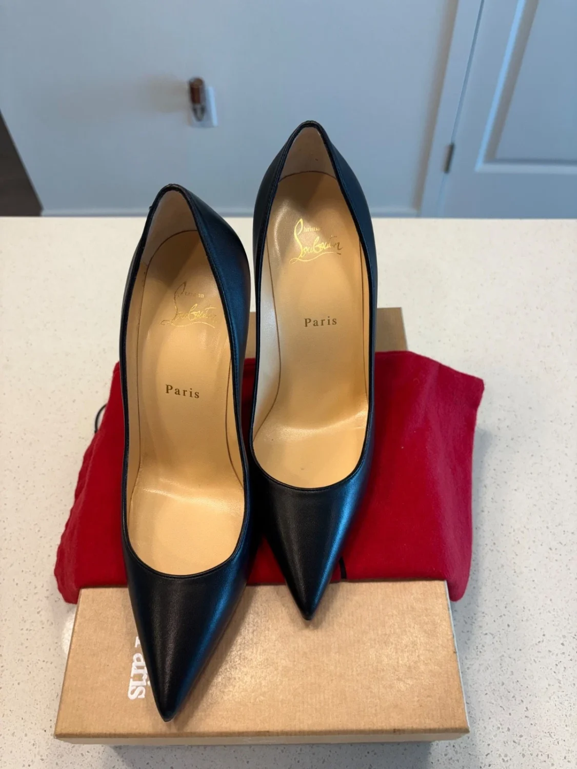 39.5 (9.5) 码 Christian Louboutin Pigalle 100 毫米 Nappa 皮革高跟鞋-
