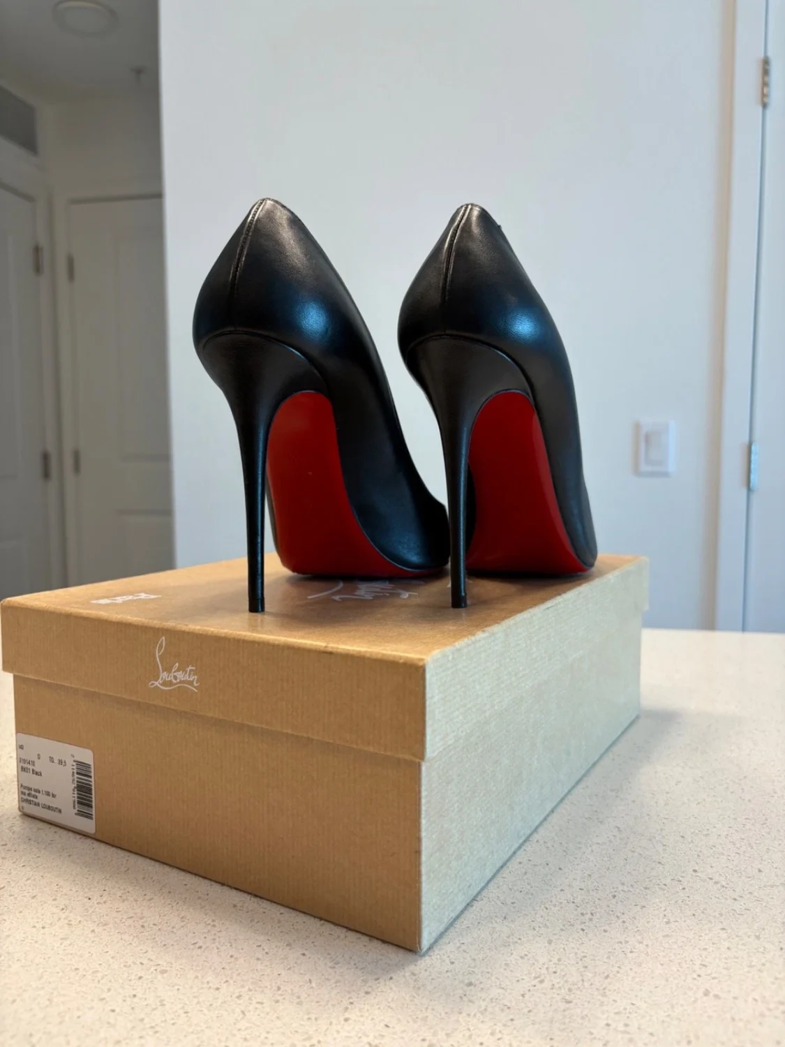 39.5 (9.5) 码 Christian Louboutin Pigalle 100 毫米 Nappa 皮革高跟鞋-