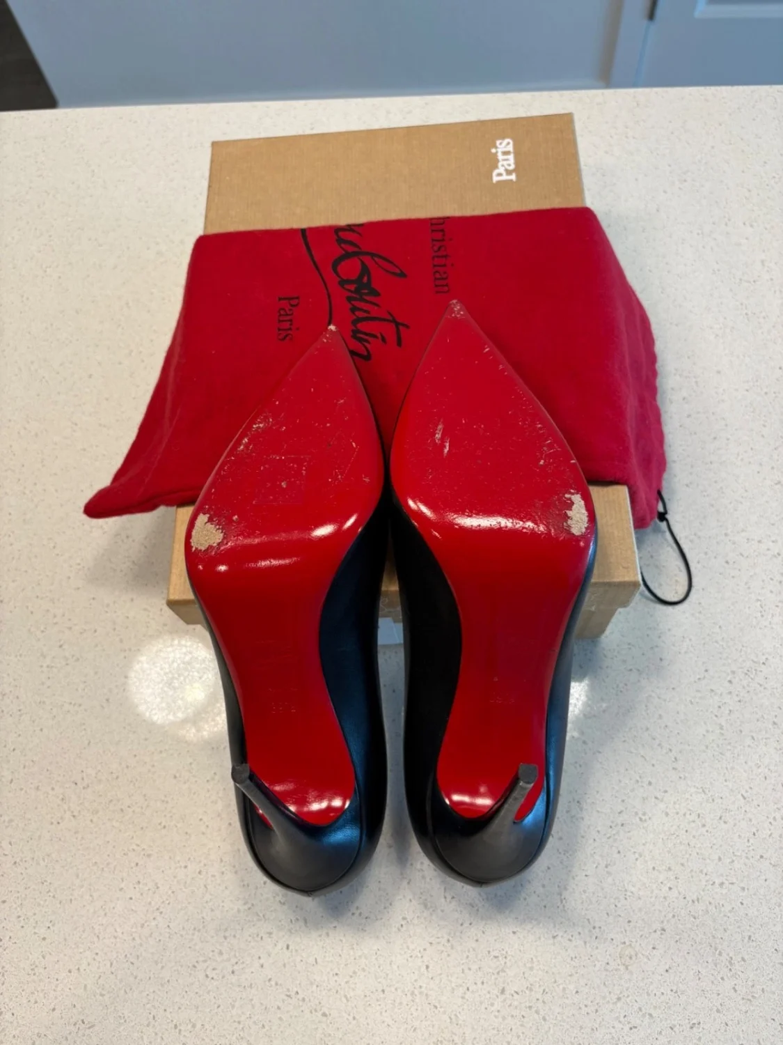39.5 (9.5) 码 Christian Louboutin Pigalle 100 毫米 Nappa 皮革高跟鞋-