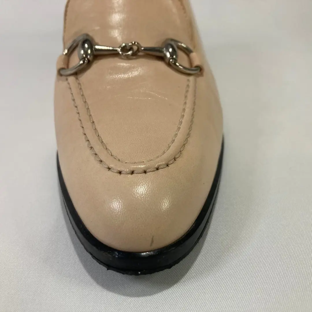 GUCCI Horsebit Pumps 高跟鞋 米色 皮革 EU 36.5 美国 6.5 日本二手-