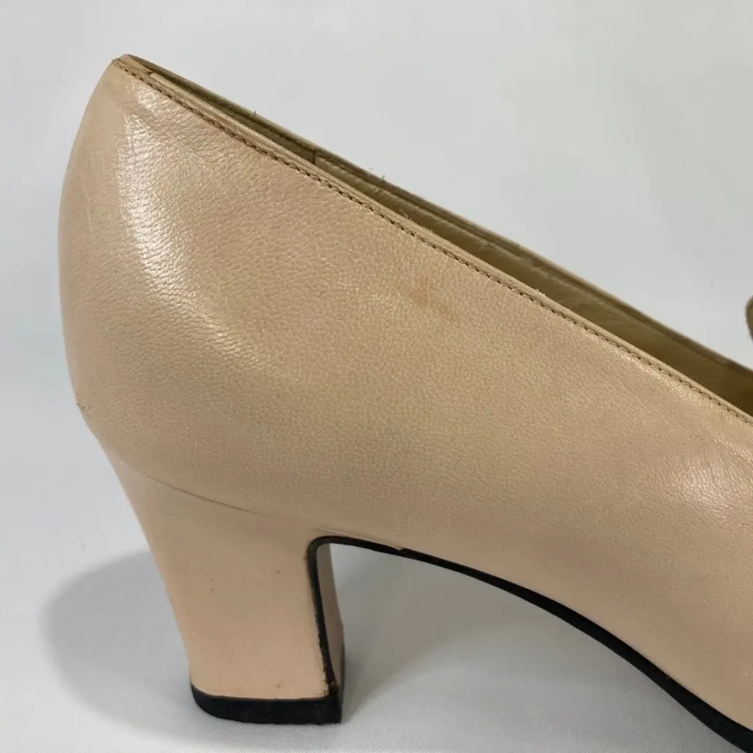 GUCCI Horsebit Pumps 高跟鞋 米色 皮革 EU 36.5 美国 6.5 日本二手-