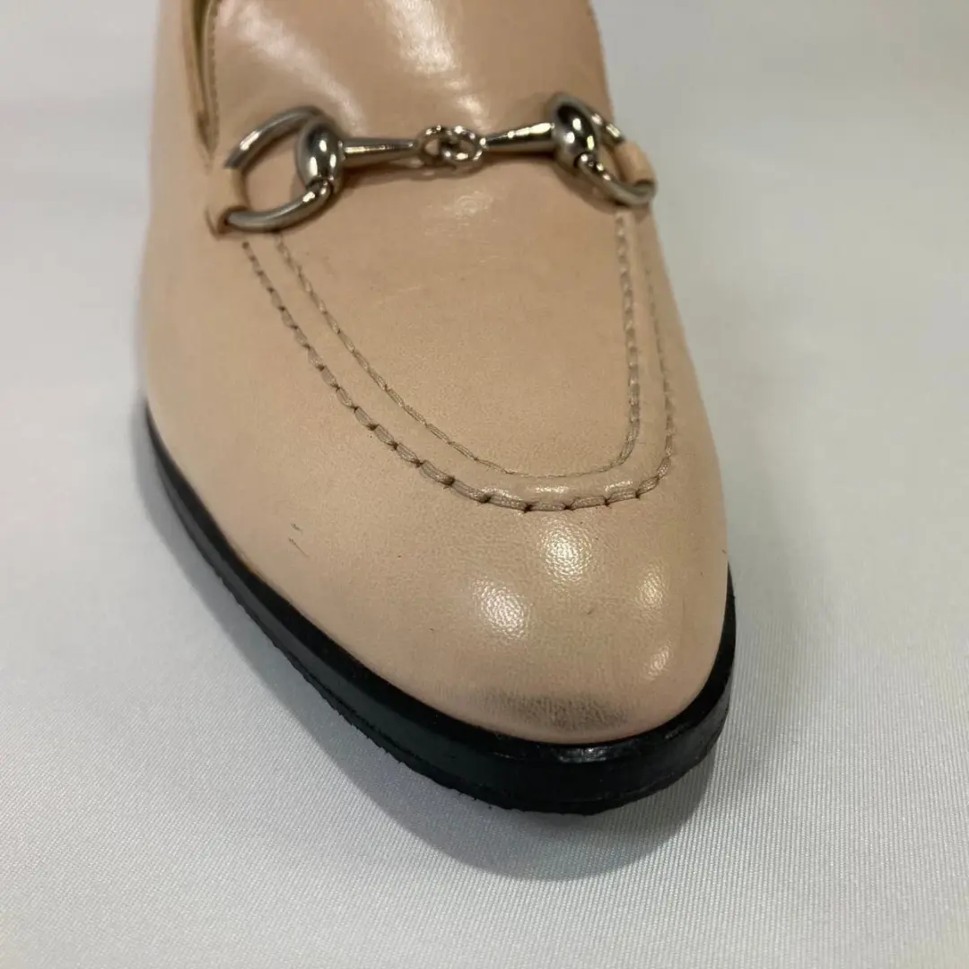 GUCCI Horsebit Pumps 高跟鞋 米色 皮革 EU 36.5 美国 6.5 日本二手-