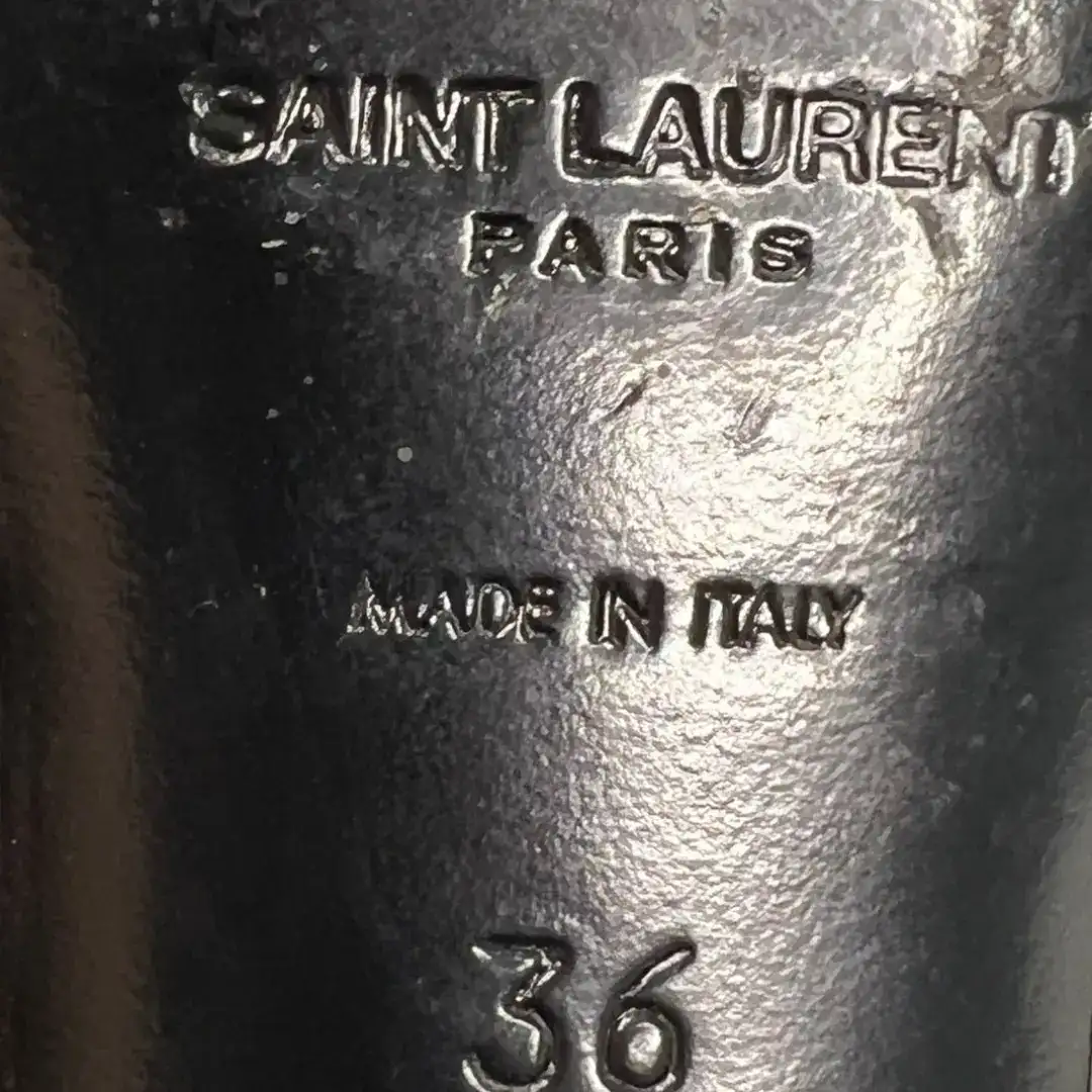YSL Yves Saint Laurent La 16 95 蓝色牛仔跟凉鞋 36 码 US 6-